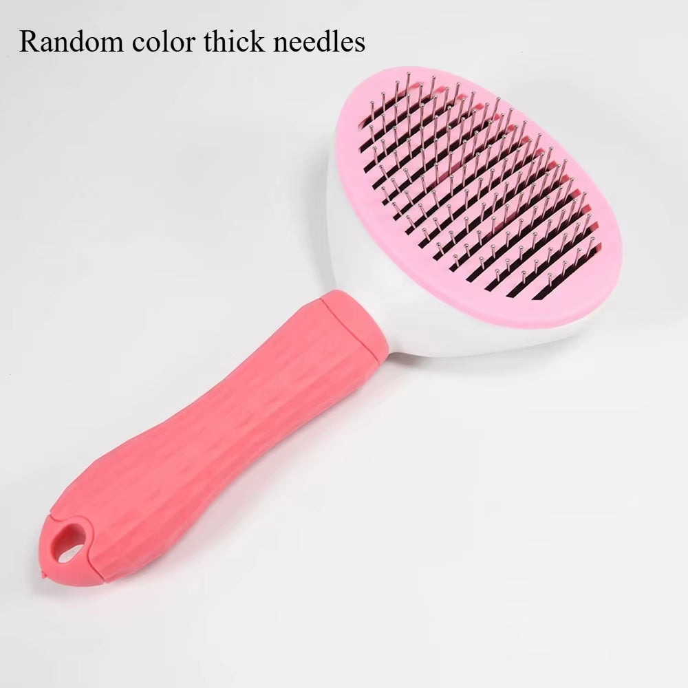 Random Color Dog Hair Removal Comb Grooming Brush Stainless Steel Cats Combs Automatic Non-Slip Brushs for Dogs Cats Dog Brush
