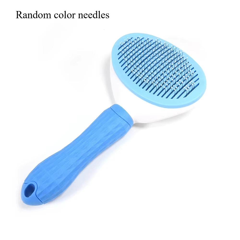 Random Color Dog Hair Removal Comb Grooming Brush Stainless Steel Cats Combs Automatic Non-Slip Brushs for Dogs Cats Dog Brush